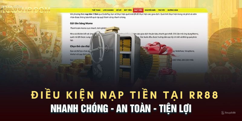 Điều kiện cụ thể để chuyển tiền thành công vào hệ thống